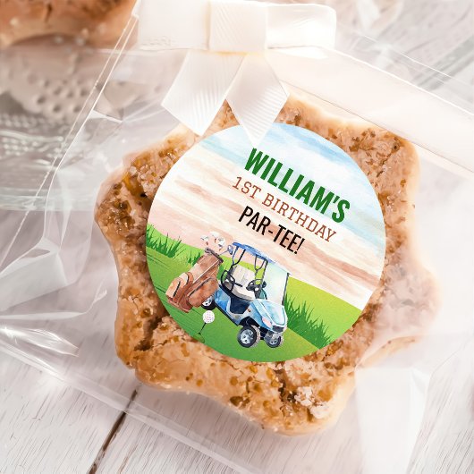 水彩画ゴルフ1st誕生日 ラウンドシール