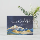 水彩画ゴールデンマウンテン屋外ウェディングフォト セーブザデート (スタンド正面)