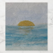 水彩画サンセット オーダーメイド ブルービールラベル ワインラベル (シングルラベル)