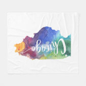 水彩画シカゴ フリースブランケット (正面(横))