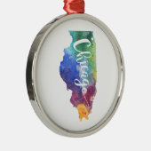 水彩画シカゴ メタルオーナメント (右)