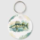 水彩画シリーズ：ザンダー/ワレエ キーホルダー (裏面)