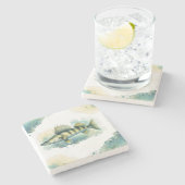 水彩画シリーズ：ザンダー/ワレエ ストーンコースター (横)