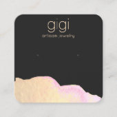 水彩画スタッド黒イヤリング表示ホルダー スクエア名刺 (正面)