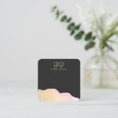 水彩画スタッド黒イヤリング表示ホルダー スクエア名刺 (スタンド正面)