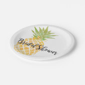 水彩画ステンシルパイナップル |ブライダルシャワー ペーパープレート (アングル)