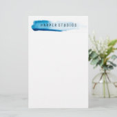 水彩画ストライプ像事業用文具 便箋 (スタンド正面)