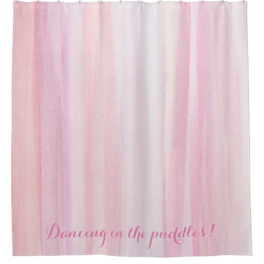 水彩画ストライプ色 シャワーカーテン (正面)