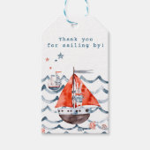 水彩画セーラーバニー航海のメッセージカード ギフトタグ (正面)