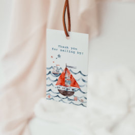 水彩画セーラーバニー航海のメッセージカード ギフトタグ