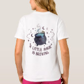 水彩画チビ魔女の1歳の誕生日招待状 Tシャツ (裏面)