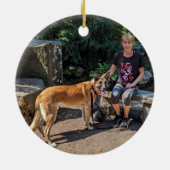 水彩画ドイツの羊飼いベルギーのマリノワ写真 セラミックオーナメント (裏面)
