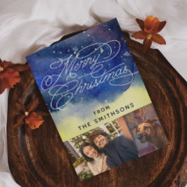 水彩画ネイビーブルー2カスタム枚の写真 シーズンカード