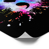 水彩画ハートセミコロン記号 ポスター (角)