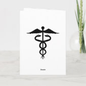 水彩画ハート及び聴診器博士号取得 カード (裏面)