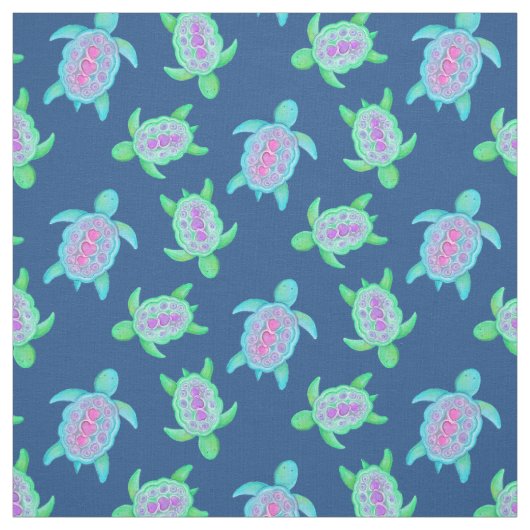 水彩画パターンのカメ ファブリック (見本)