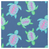 水彩画パターンのカメ ファブリック (クローズアップ)