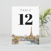 水彩画パリ フランス テーブルナンバー (スタンド正面)