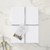 水彩画パリ フランス 結婚式 感謝 ギフトタグ (より糸付き)