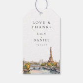水彩画パリ フランス 結婚式 感謝 ギフトタグ (裏面)