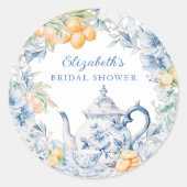水彩画パーティー ブライダルシャワー ラウンドシール (正面)