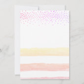 水彩画ピンクのストライプのな50およびすばらしい誕生日 招待状 (裏面)