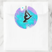 水彩画ファンキー色シール ラウンドシール (バッグ)