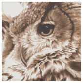 水彩画フクロウ顔布 ファブリック (クローズアップ)