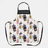 水彩画フランスの面パーソナライズされた エプロン (正面)