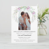 水彩画フローラと写真の取り組み式 招待状 (スタンド正面)