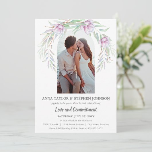 水彩画フローラと写真の取り組み式 招待状 (スタンド正面)