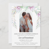 水彩画フローラと写真の取り組み式 招待状 (正面)