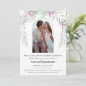 水彩画フローラと写真の取り組み式 招待状 (スタンド正面)