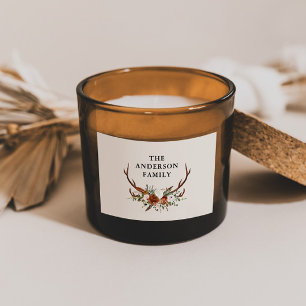 水彩画フローラテラコッタモダンエレガント 長方形シール