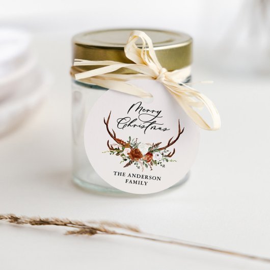 水彩画フローラメリークリスマス フェイバータグ