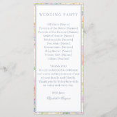 水彩画フローラ園パーティークレストプログラム メニュー (裏面)