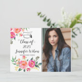 水彩画フローラ大学院写真卒業パーティー 招待状 (スタンド正面)