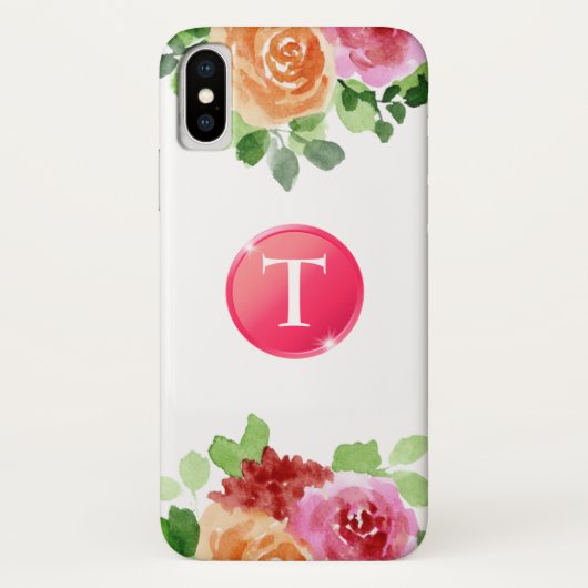 水彩画フローラiPhone Xケース Case-Mate iPhoneケース (裏面)