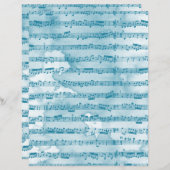 水彩画ブルーシート音楽スクラップブック紙 (正面/裏面)