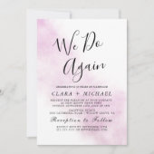 水彩画ブルー「私たちもう一度」誓いの更新I 招待状 (正面)