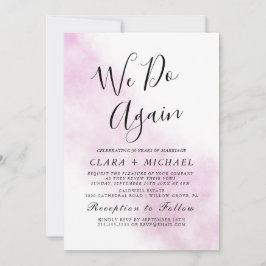 水彩画ブルー「私たちもう一度」誓いの更新I 招待状