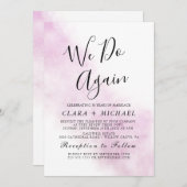 水彩画ブルー「私たちもう一度」誓いの更新I 招待状 (正面/裏面)