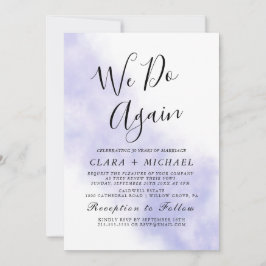 水彩画ブルー「私たちもう一度」誓いの更新I 招待状