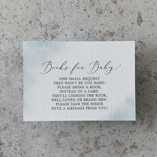 水彩画ブルー | 赤ちゃんのベビーシャワーブック エンクロージャーカード