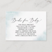 水彩画ブルー | 赤ちゃんのベビーシャワーブック エンクロージャーカード (正面)