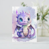 水彩画ベビーの可愛い紫のスタイル サンキューカード (スタンド正面)