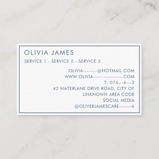 水彩画ベビーシッターNANNY託児 名刺 (裏面)