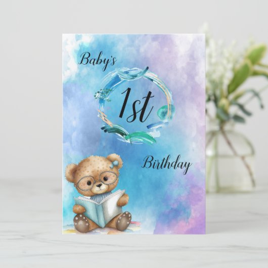 水彩画ベビー第1期バースデーカード シーズンカード (スタンド正面)