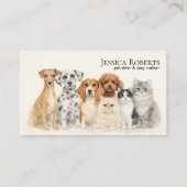 水彩画ペットシッター ドッグウォーカー 名刺 (正面)