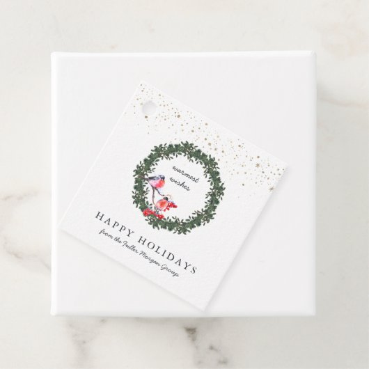 水彩画ボックスウッドの花輪 ホリデー パーソナライズド フェイバータグ (インサイチュ)